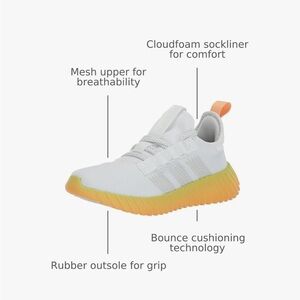 adidas Women's Kaptir Flow Sneaker White and Orange Size 11